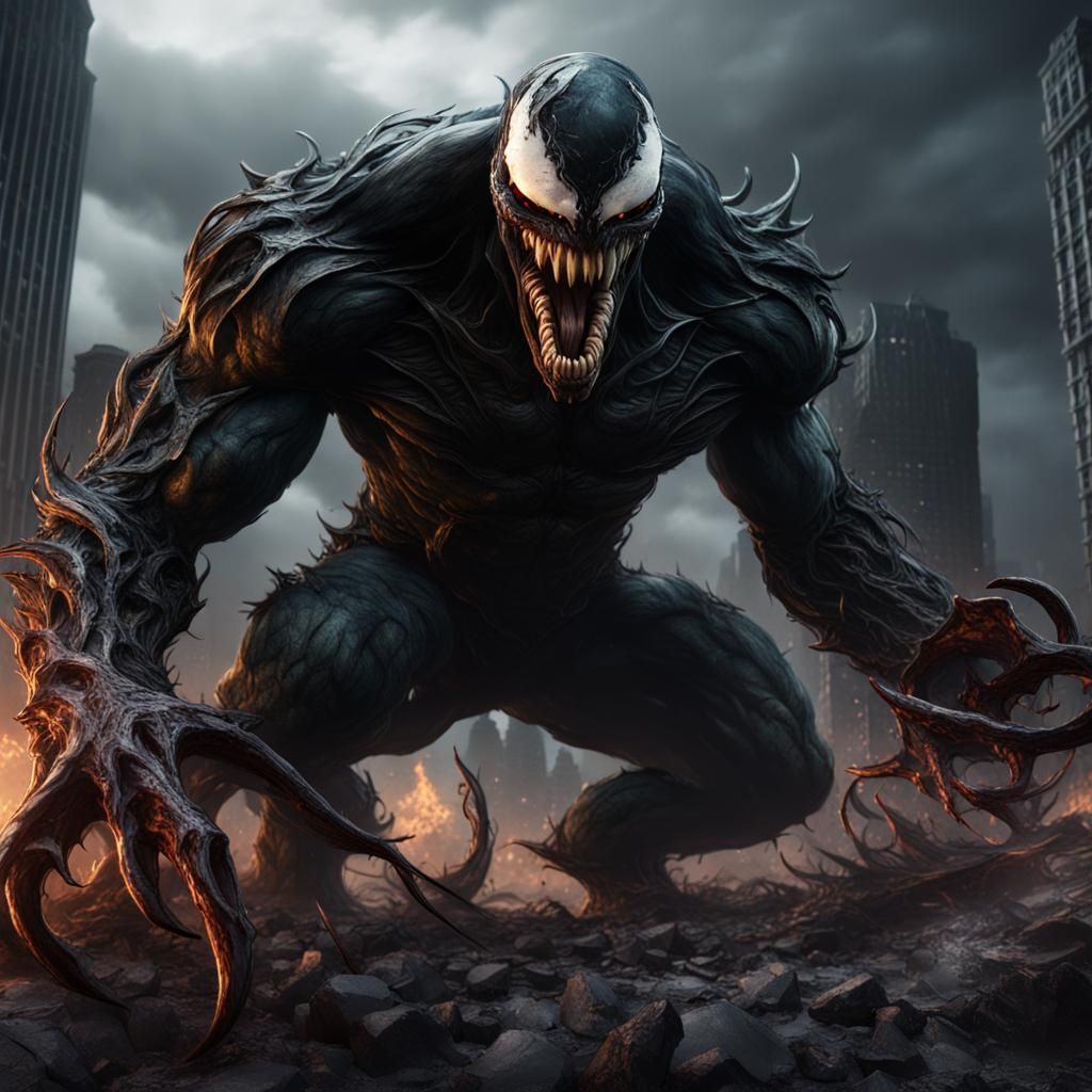 Doomsday as Venom: Detailed Matte Painting