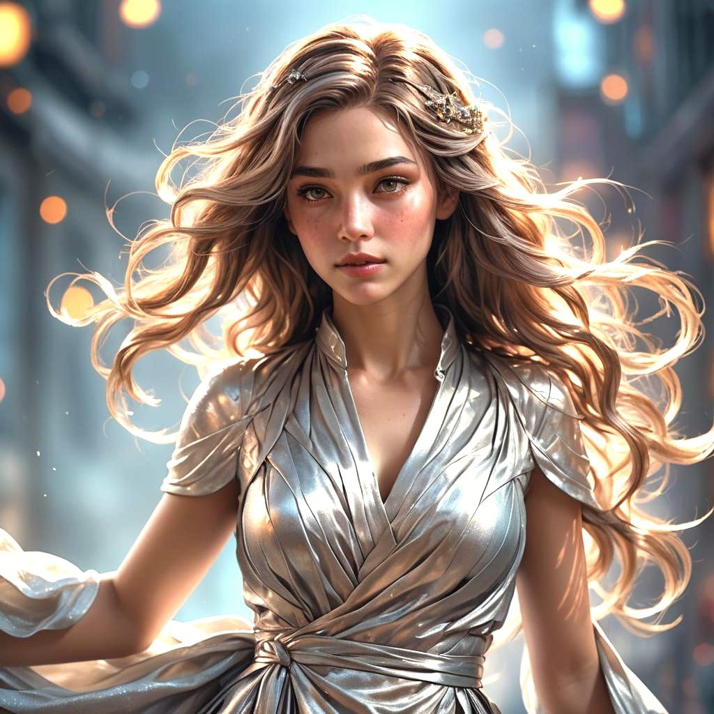 Hyperrealistic Portrait with Colorful Splash Art