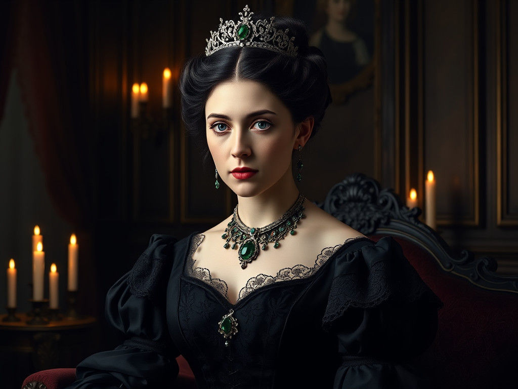 Queen Victoria Portrait in Victorian Gown