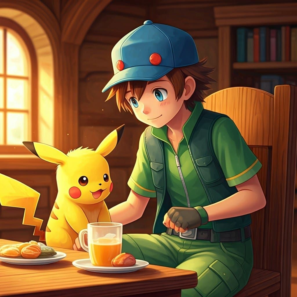Young Trainer Shares Heartwarming Breakfast Moment with Pika...
