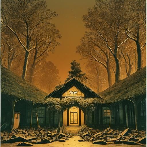 Eerie Double Exposure Haunting Landscape Photograph