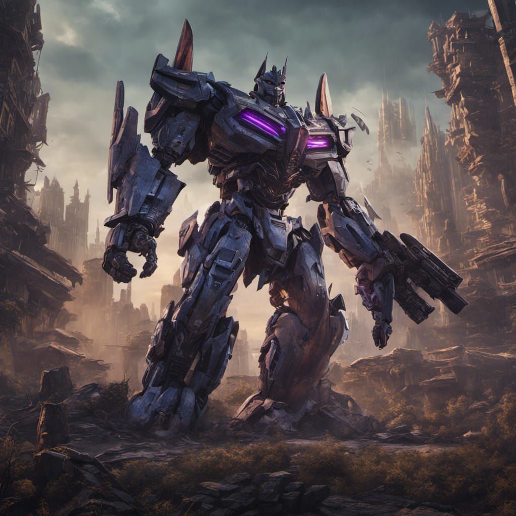 Detailed Matte Painting of a Decepticon