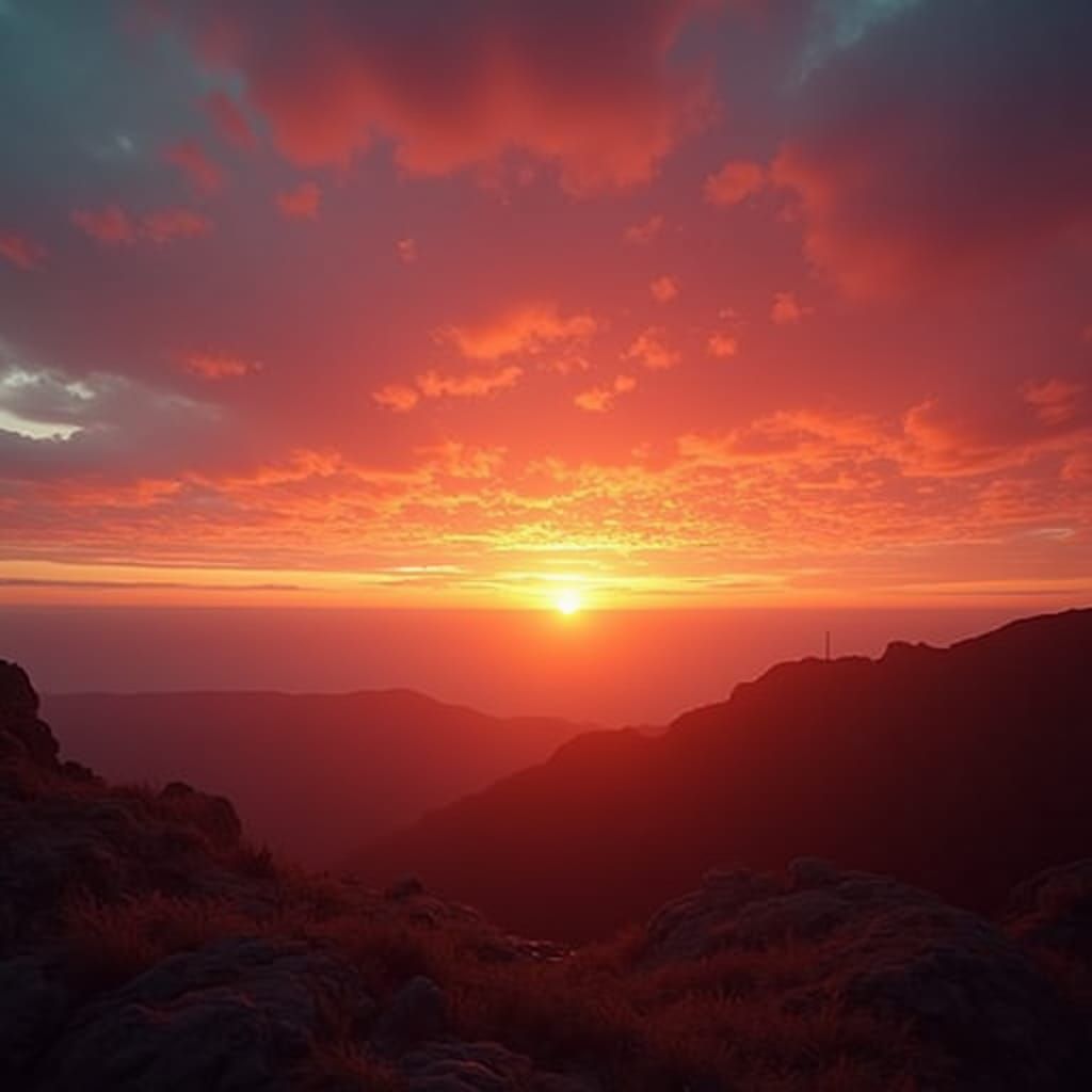 Vibrant Sunset in Cinematic Film Style