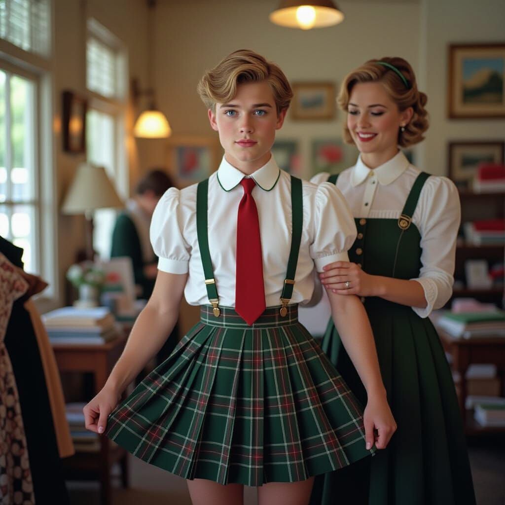 Man in Dress Shop, Cinematic Still