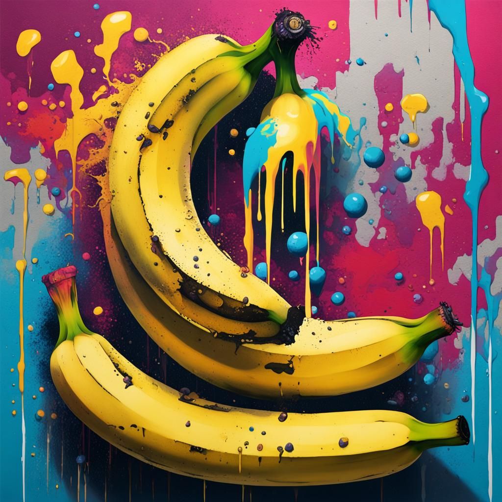 Banana Graffiti Art in Splash Style