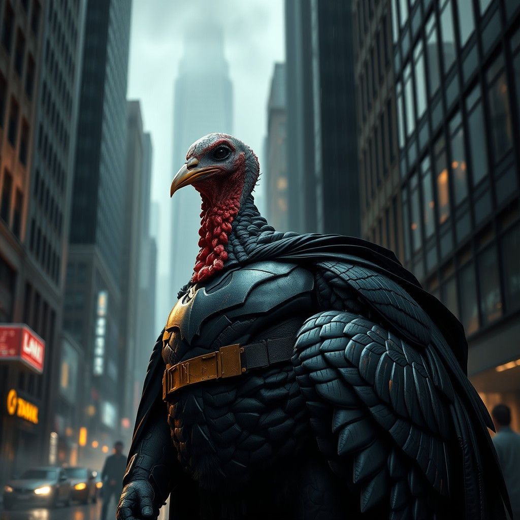 Batman Turkey in Gotham: Gritty Cinematic Art