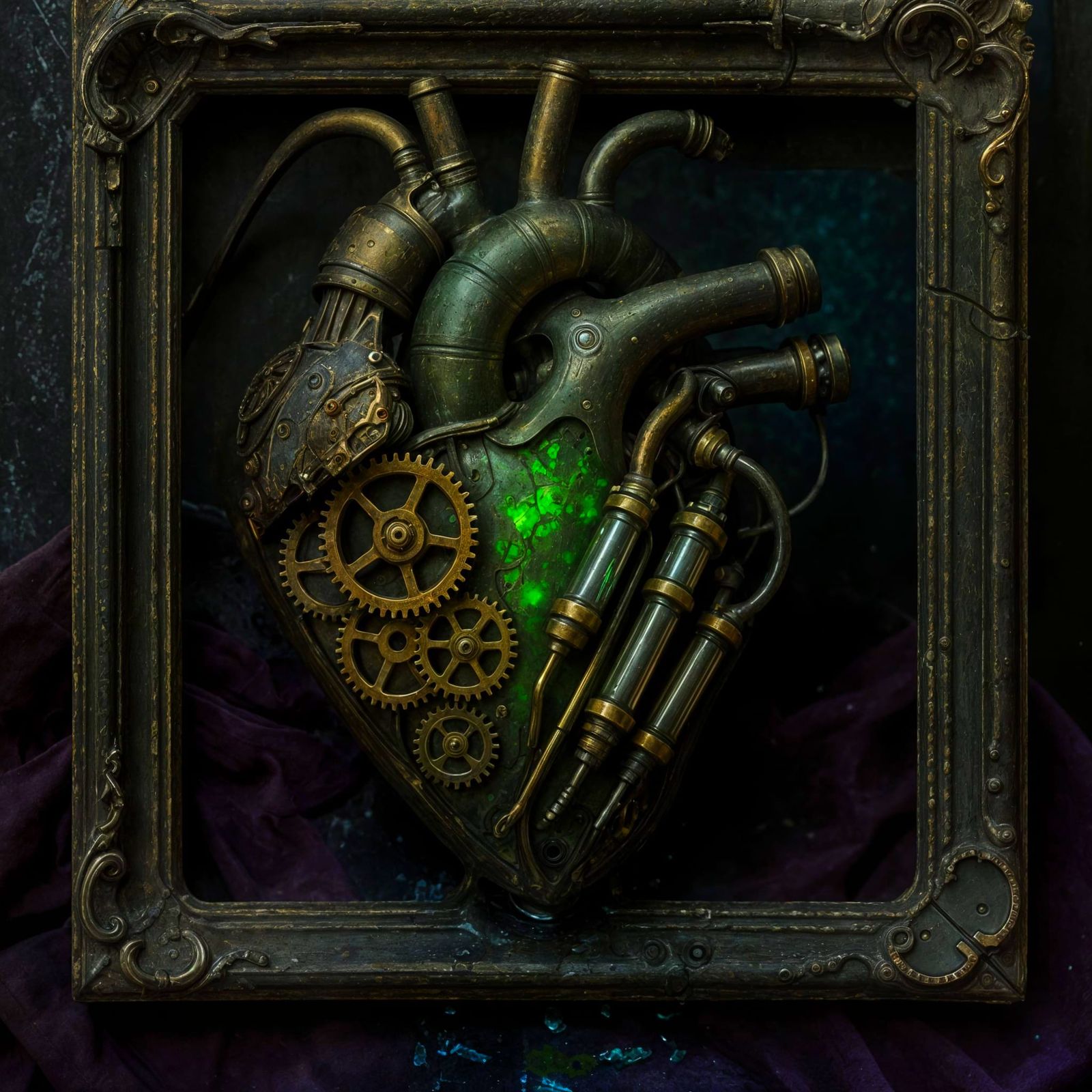 Mechanical Heart in Baroque Frame