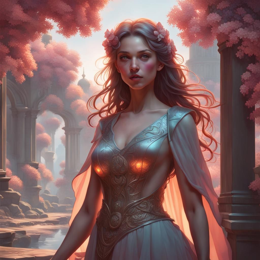 Hyperdetailed Dawn Rose Landscape Concept Art