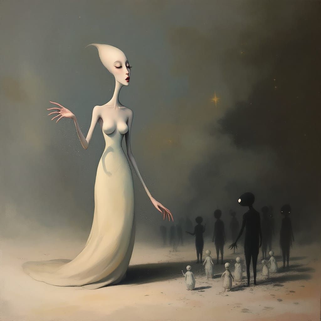 Surreal Soprano Sings to Shadowy Audience