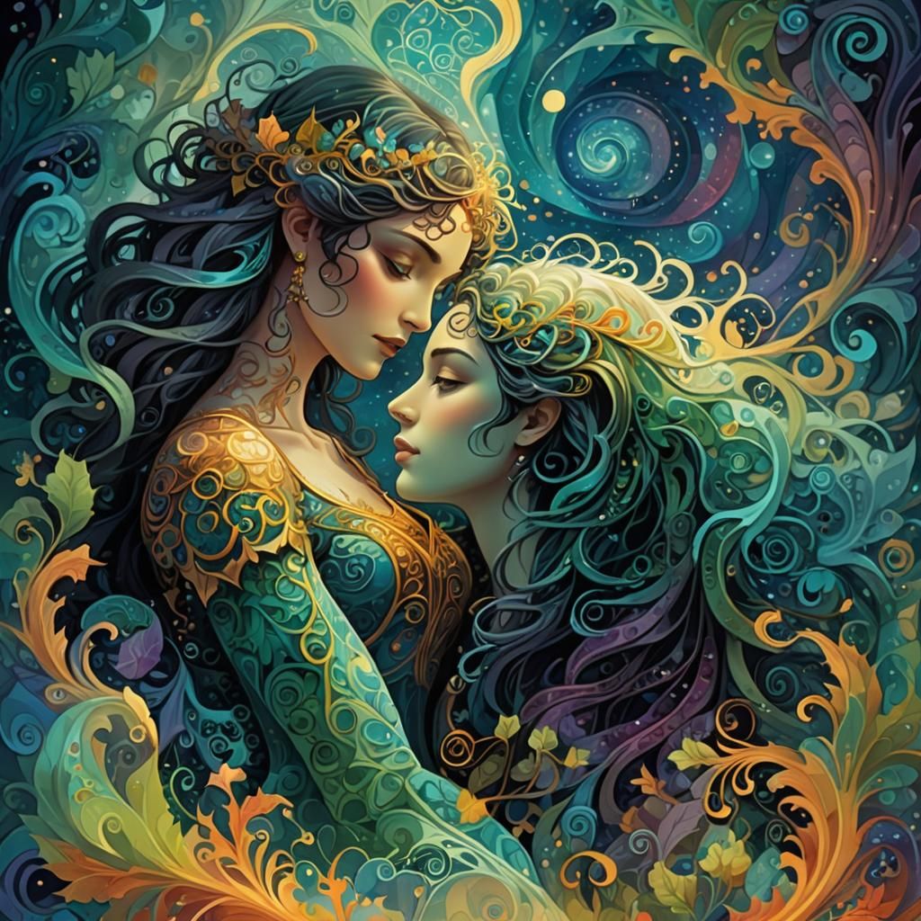 Orpheus and Eurydice in Dreamlike Comic Book Art