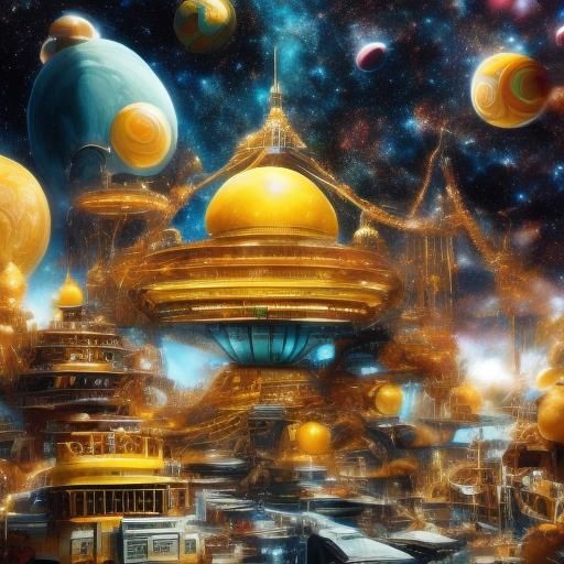Clown in Space: A Hyperrealistic 70s Sci-Fi Scene