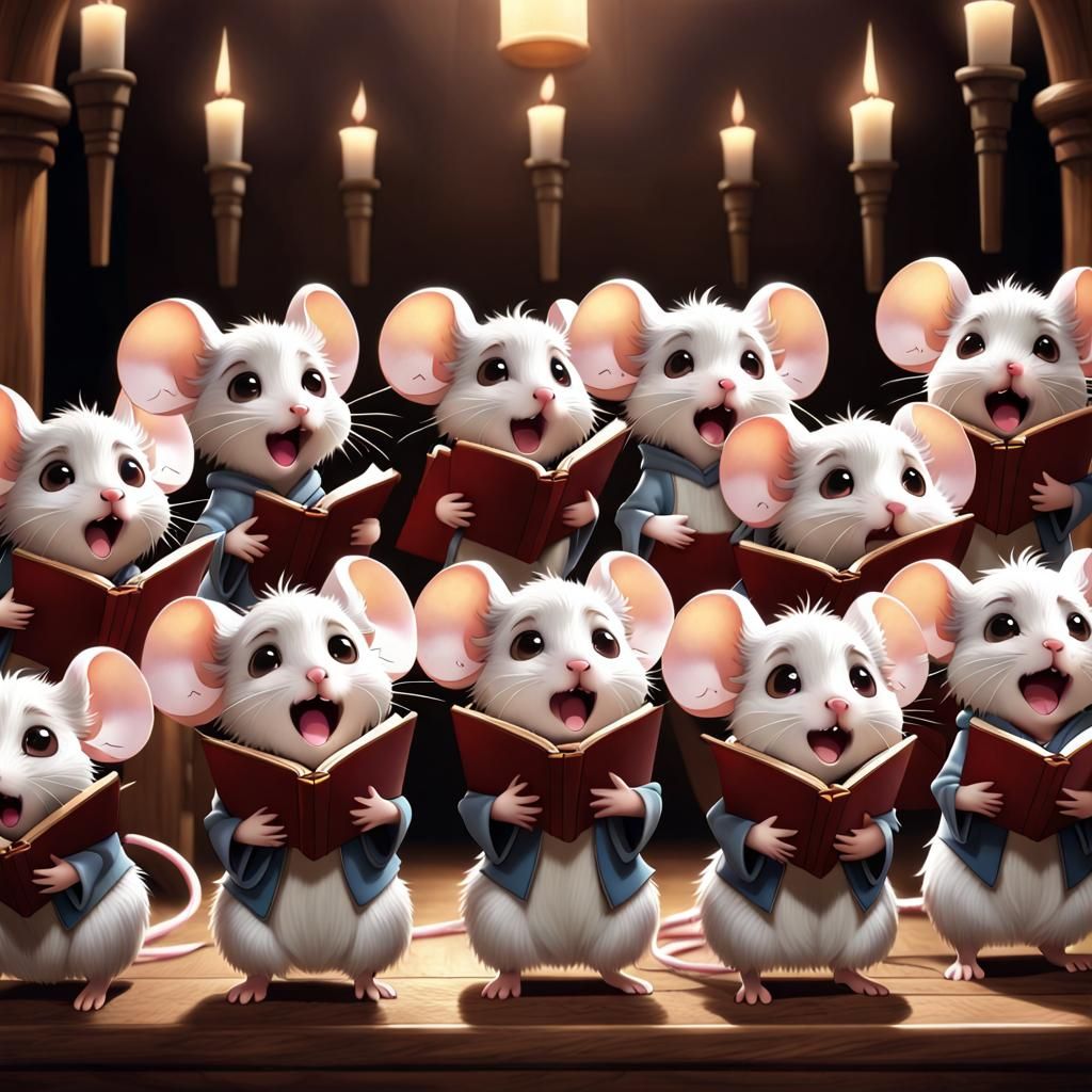 Chibi Mice Choir: Anime Fantasy Artwork