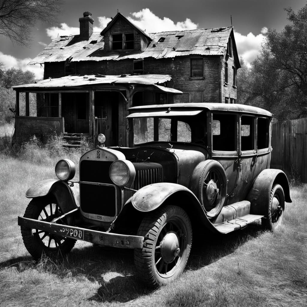 Dystopian Post-Apocalyptic Stork Nest in Old Ford Photo