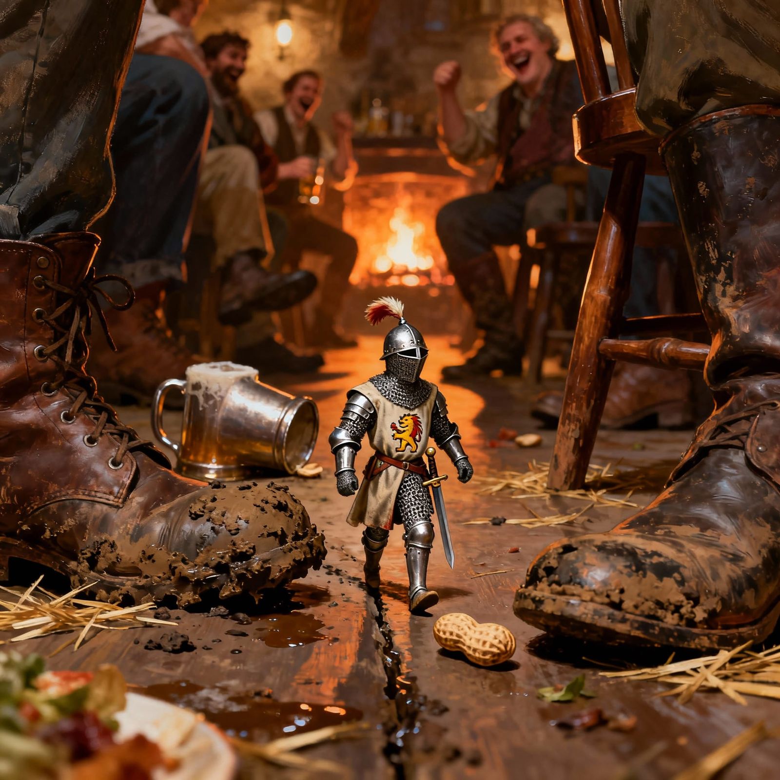 Tiny Knight's Tavern Adventure Fantasy Painting