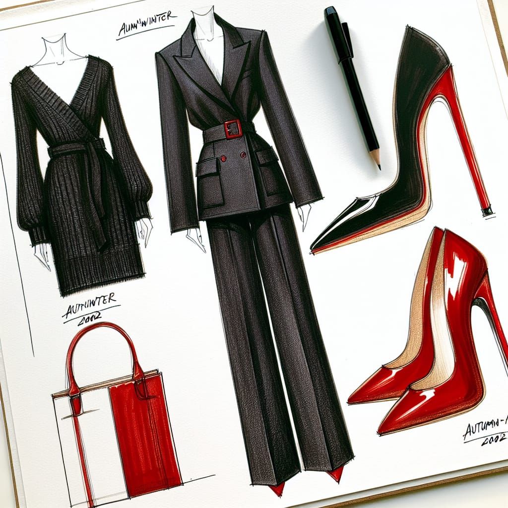 Croquis de mode . Dernière collection prêt-à-porter d' Alexa...