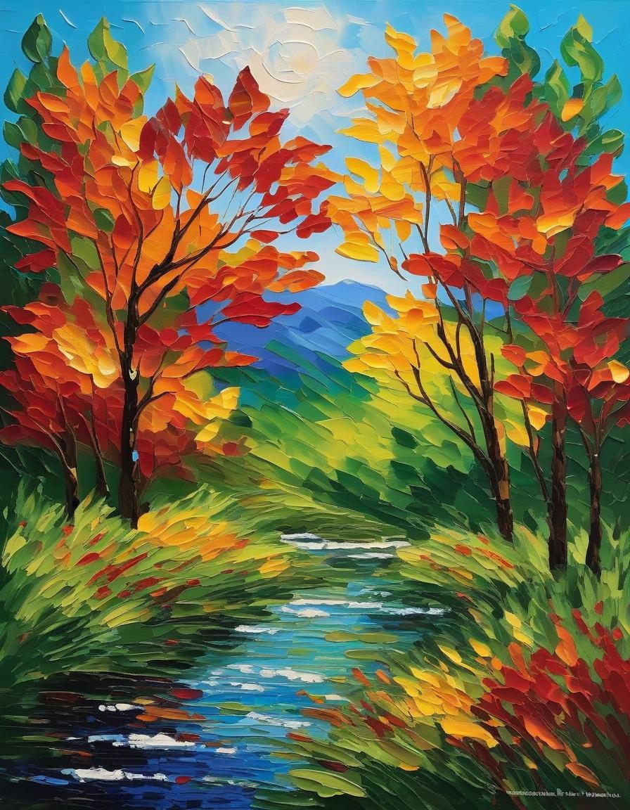 Lush Nature Landscape as Impasto Painting