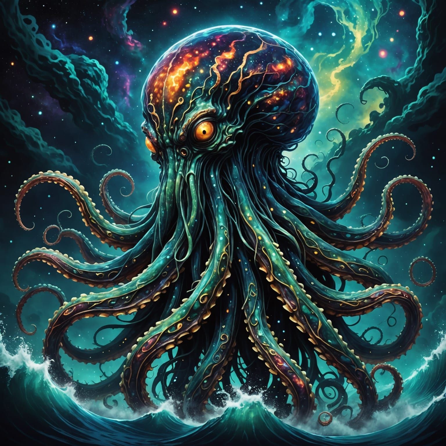 Cosmic Kraken Emerges From Starry Ocean Depths