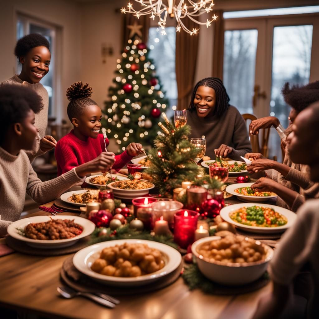 Festive Christmas Dinner with Black Family