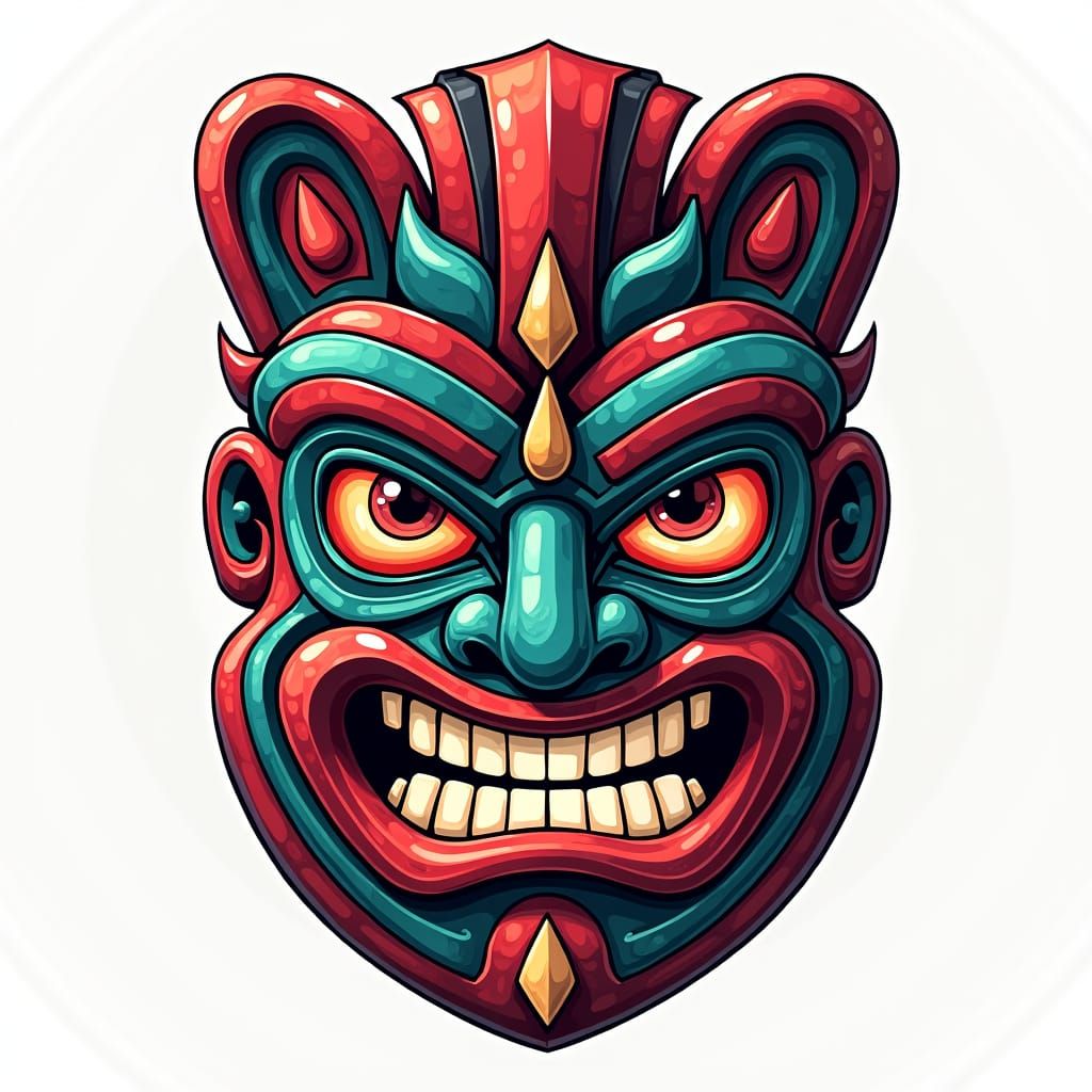 Full Colour Tiki Mask