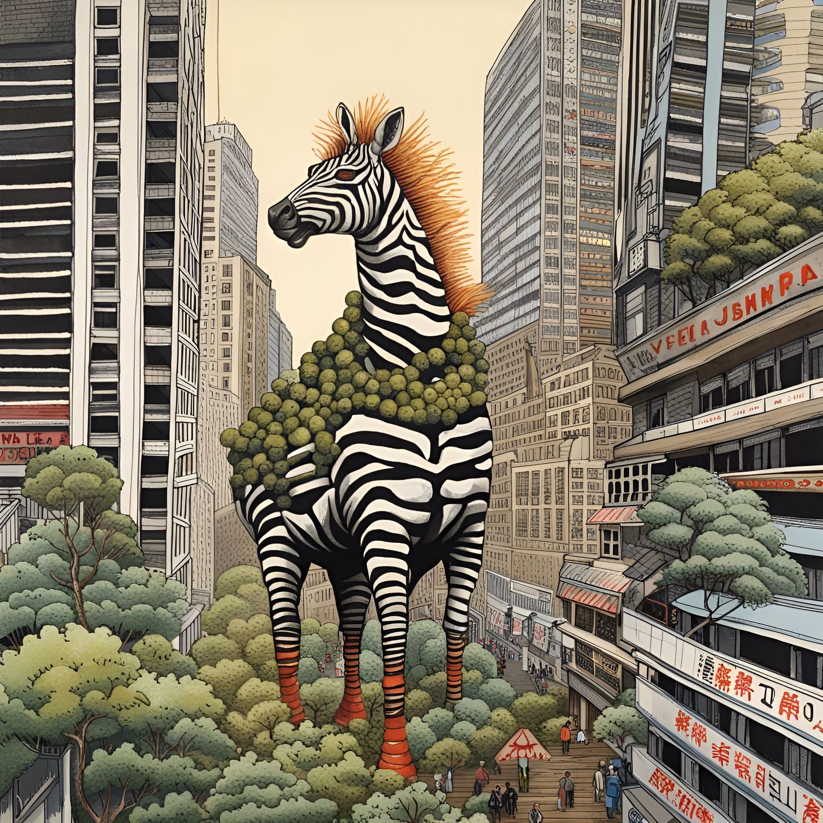 Zebra Rampage: A Japanese Poster Art