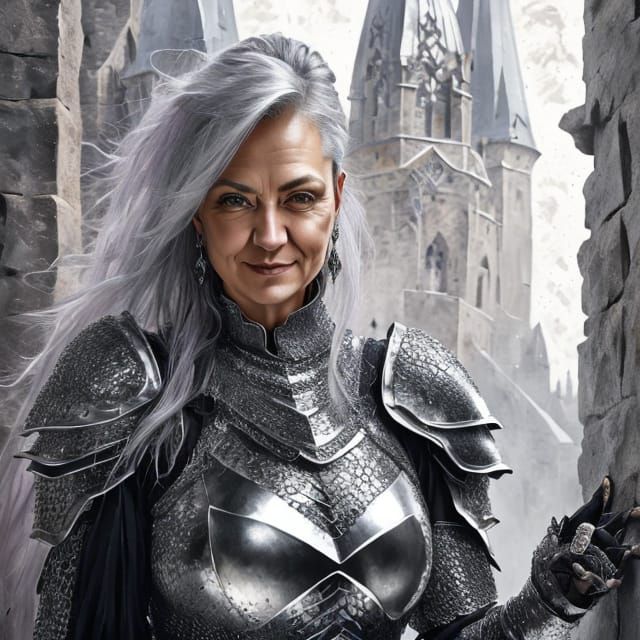 Dragon Scale Armor: Silver Filigree Fantasy Warrior