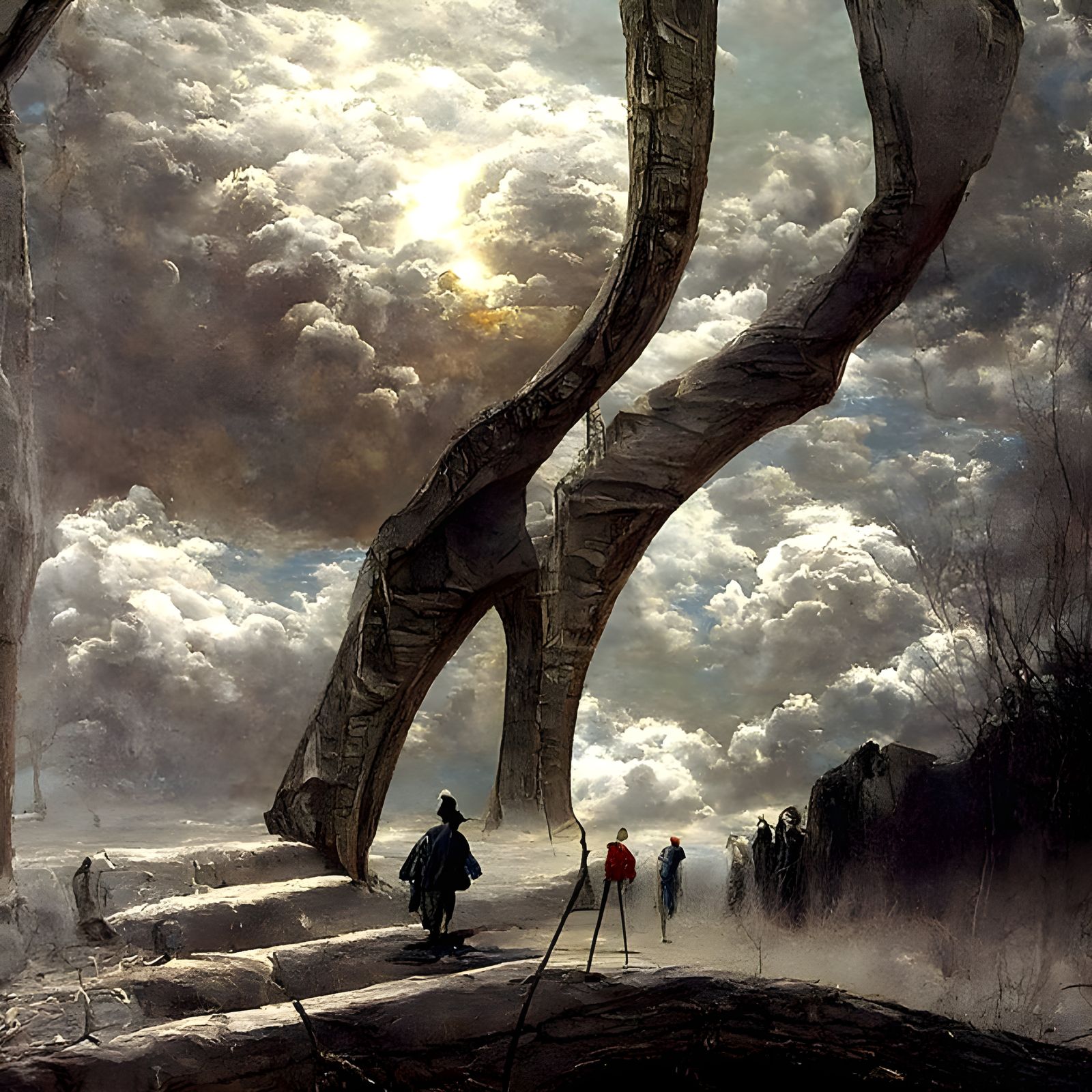 Surreal World Walker on Metal Arch