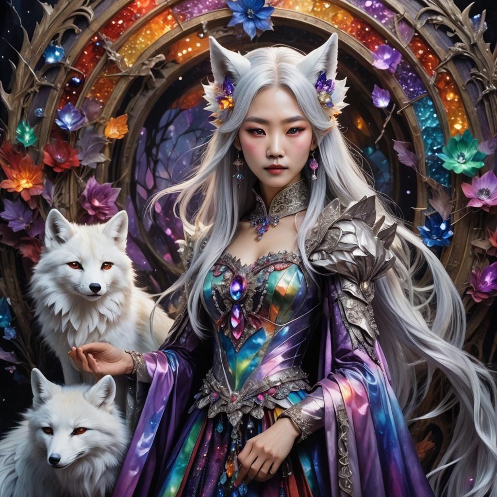 Korean Vampire Queen with Rainbow Dress