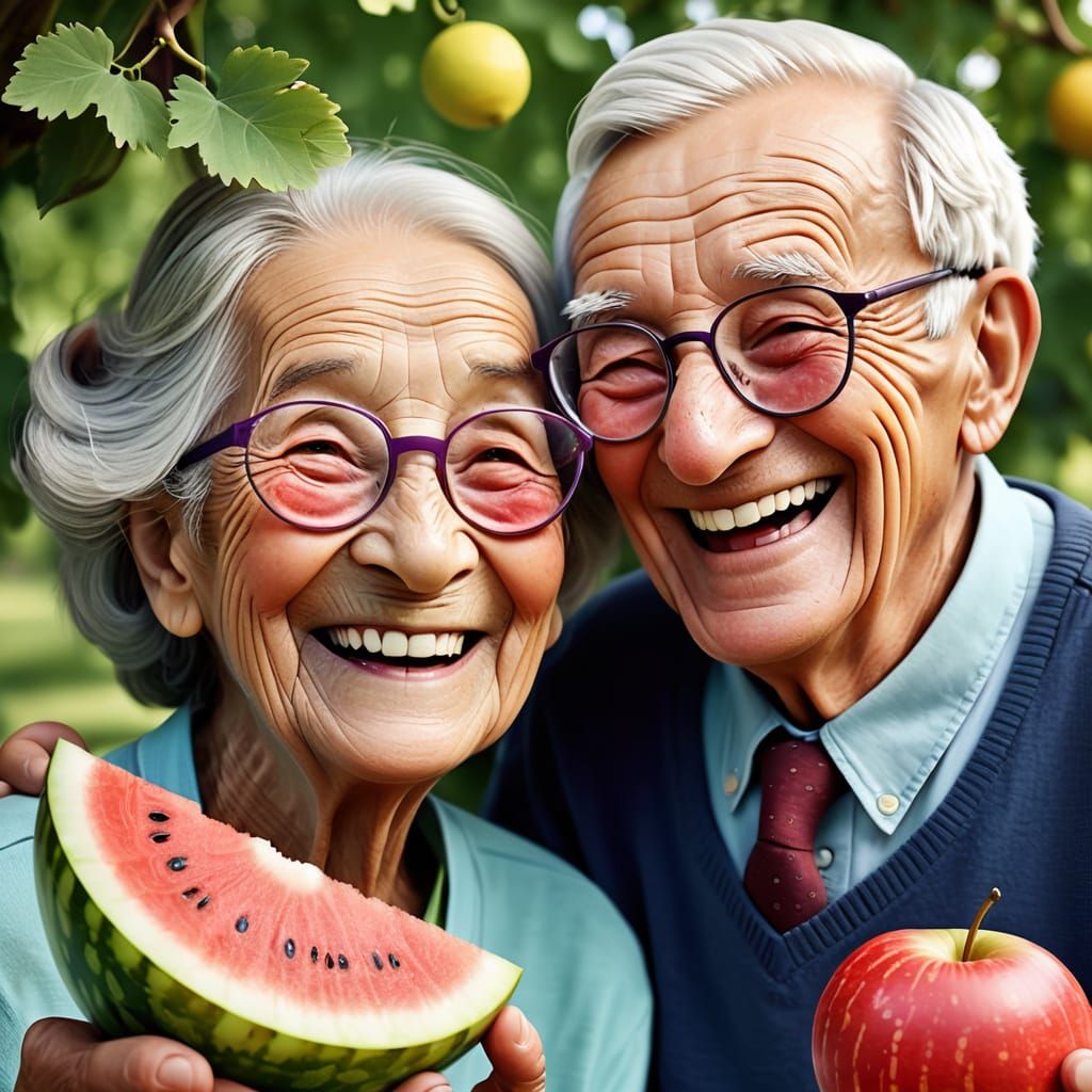 Fruitful Elderly Friends Enjoying Life Together in Whimsical...