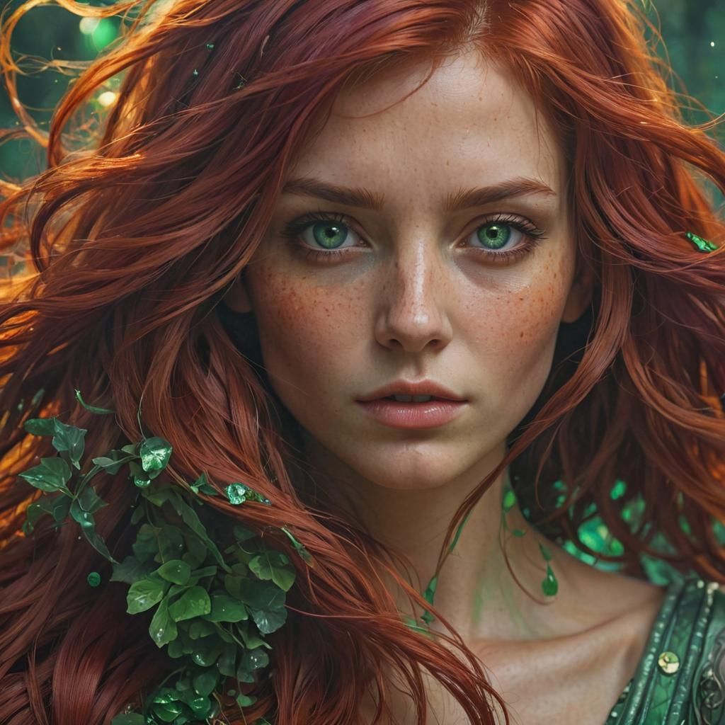 Otherworldly Woman Portrait in Alcohol Ink Style