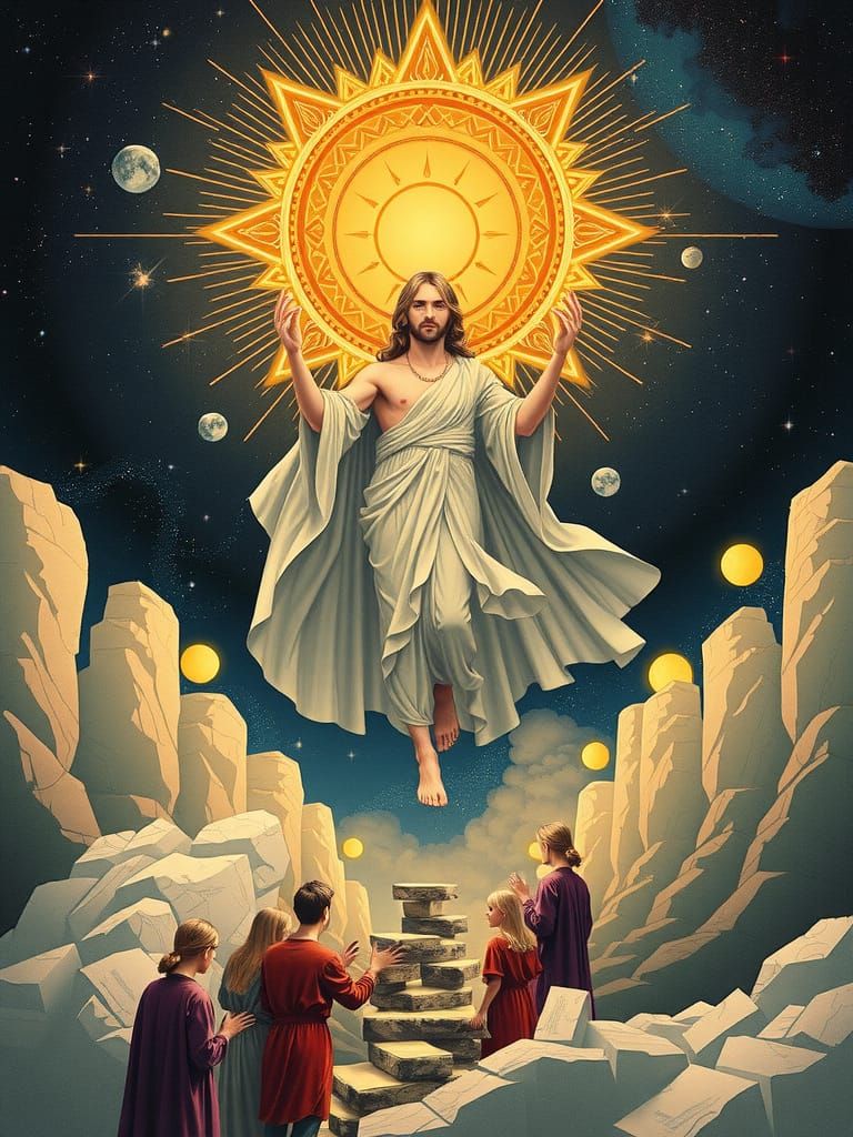 Ethereal Celestial Vision in Surrealist Style