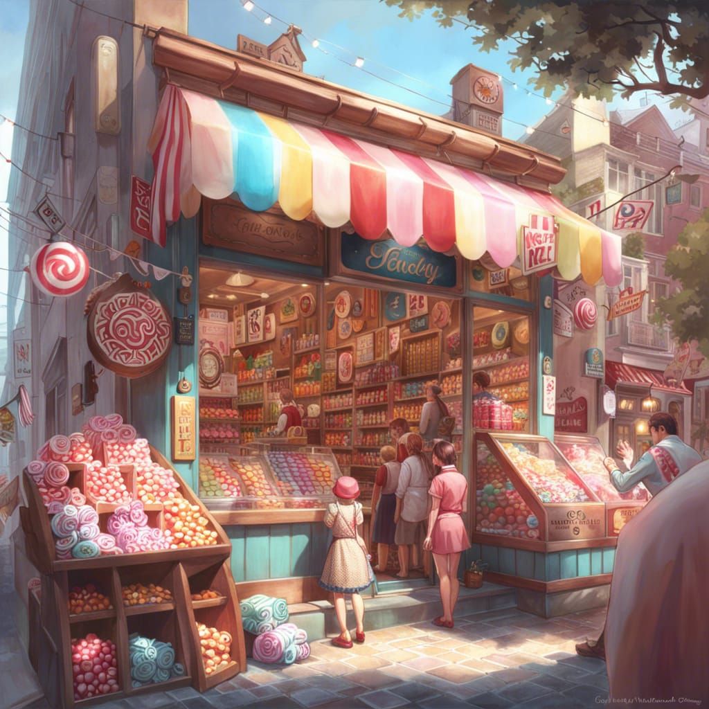 Intricate Candy Shop Digital Art