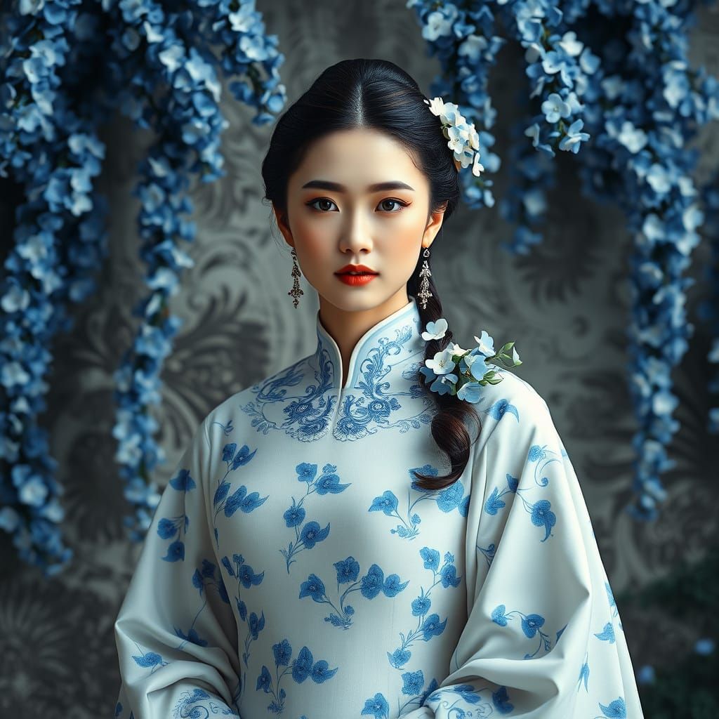 Ethereal Chinese Beauty in Lavish Ming-Inspired Gown