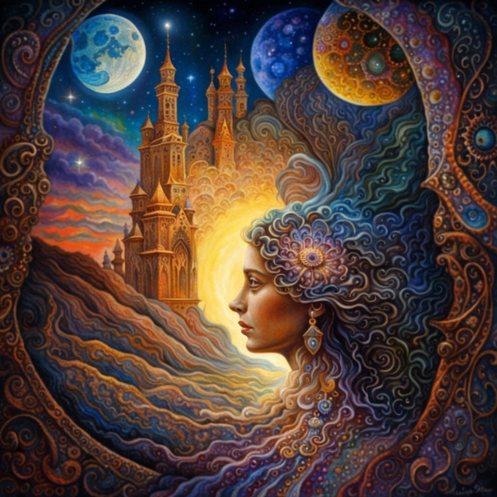 Galactic Moonscape in Gothic Hyperrealism