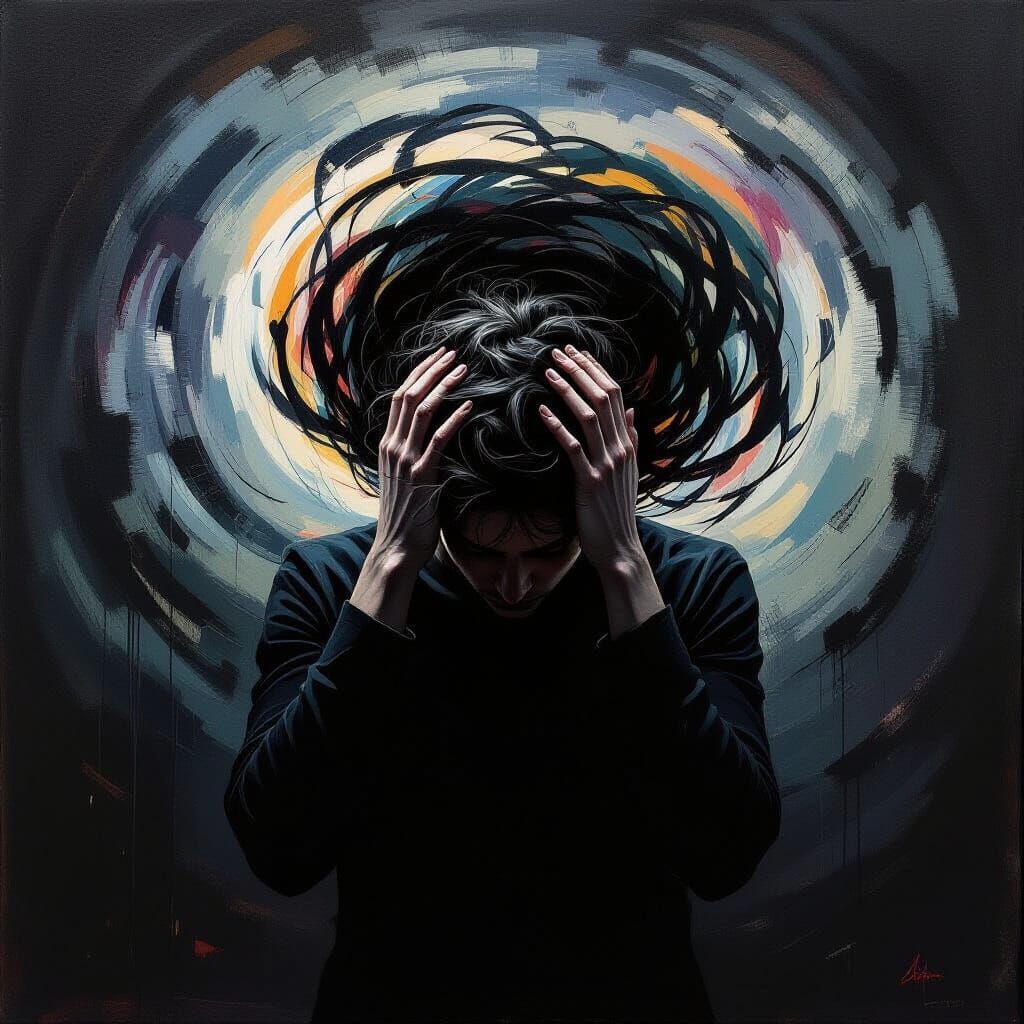 Surrealist Depiction of Anxiety and Inner Turmoil