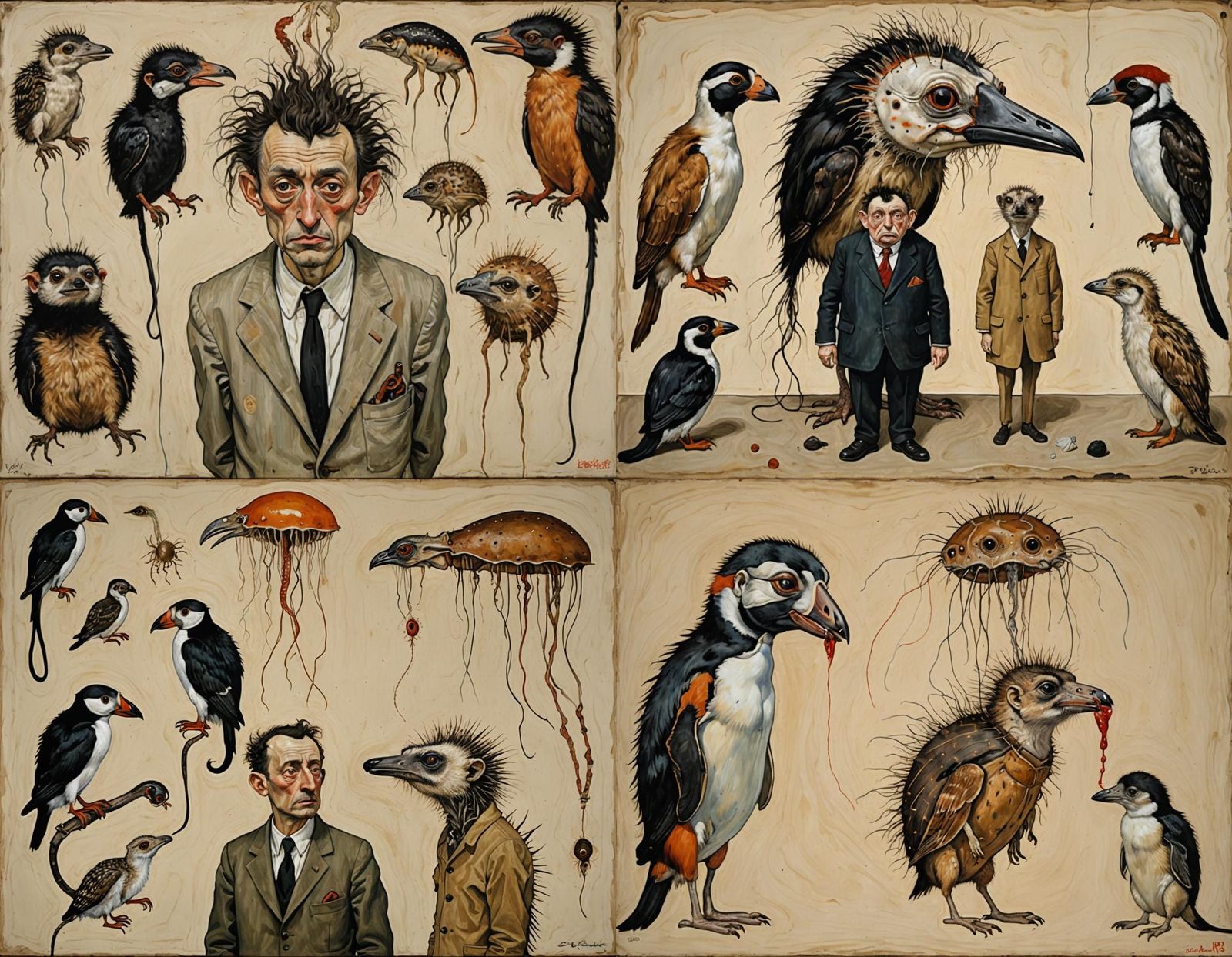 Surreal Hybrid Creature in Oil Painting Style