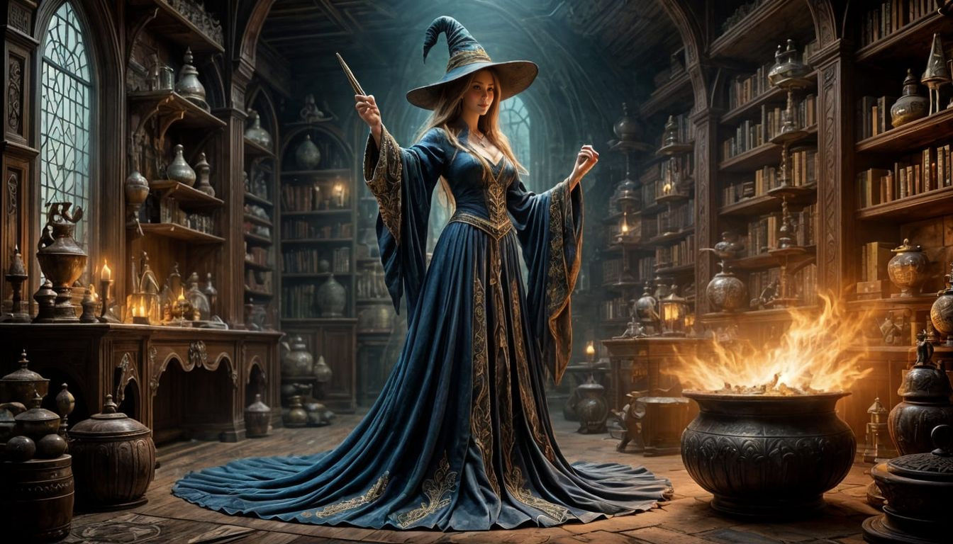 Confident Wizard Conjuring Spirits, Fantasy Art