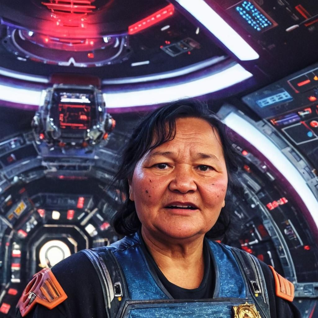 Spaceship Captain in Futuristic Cinematic Style