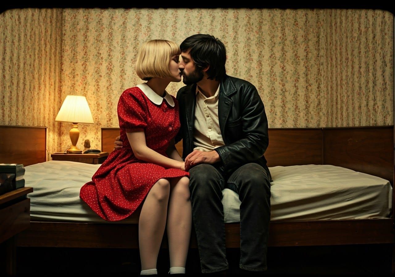 Cinematic 1970s Nostalgia: Vintage Style Pair Share a Passio...