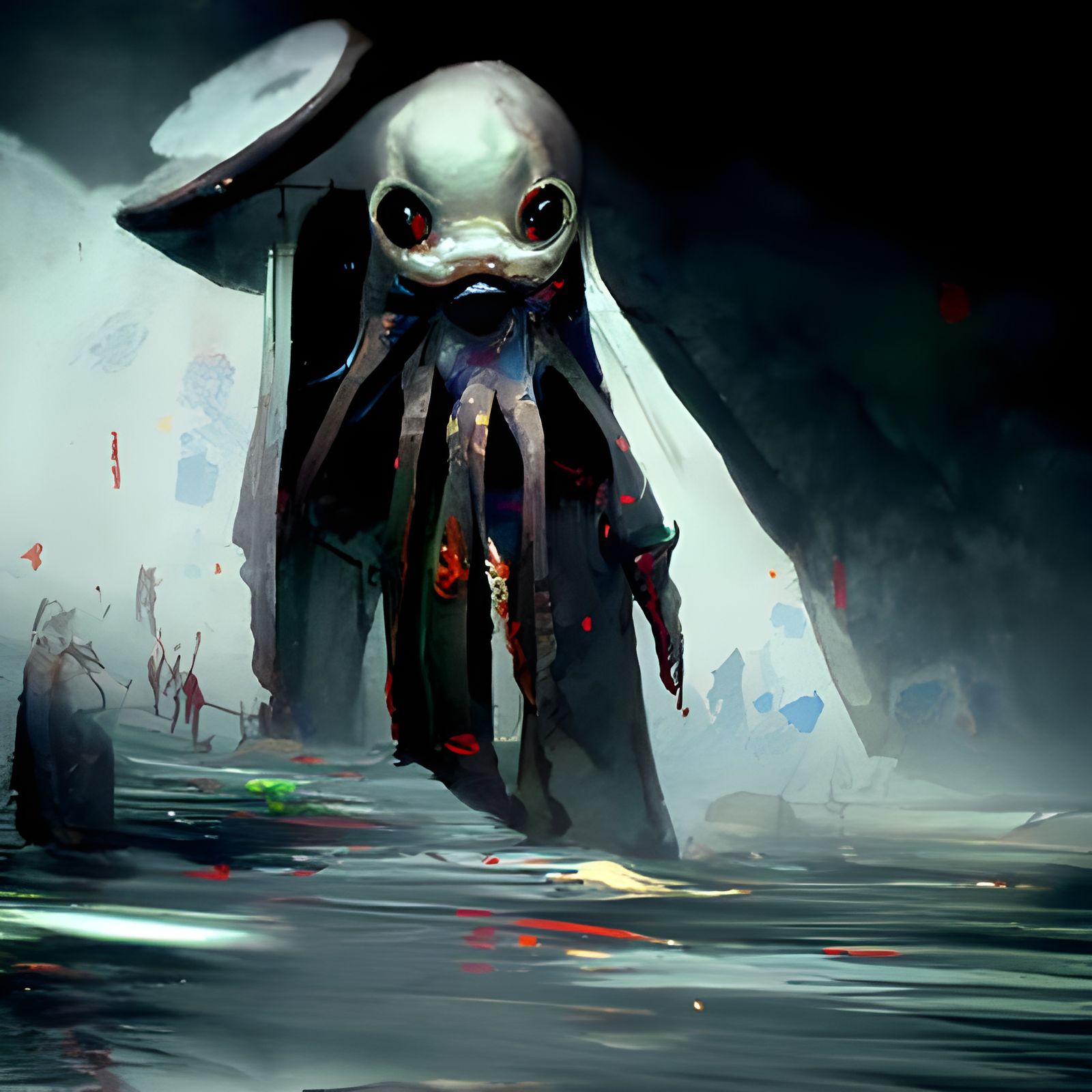 Sinister Squid Game Scene in Rutkowski Style