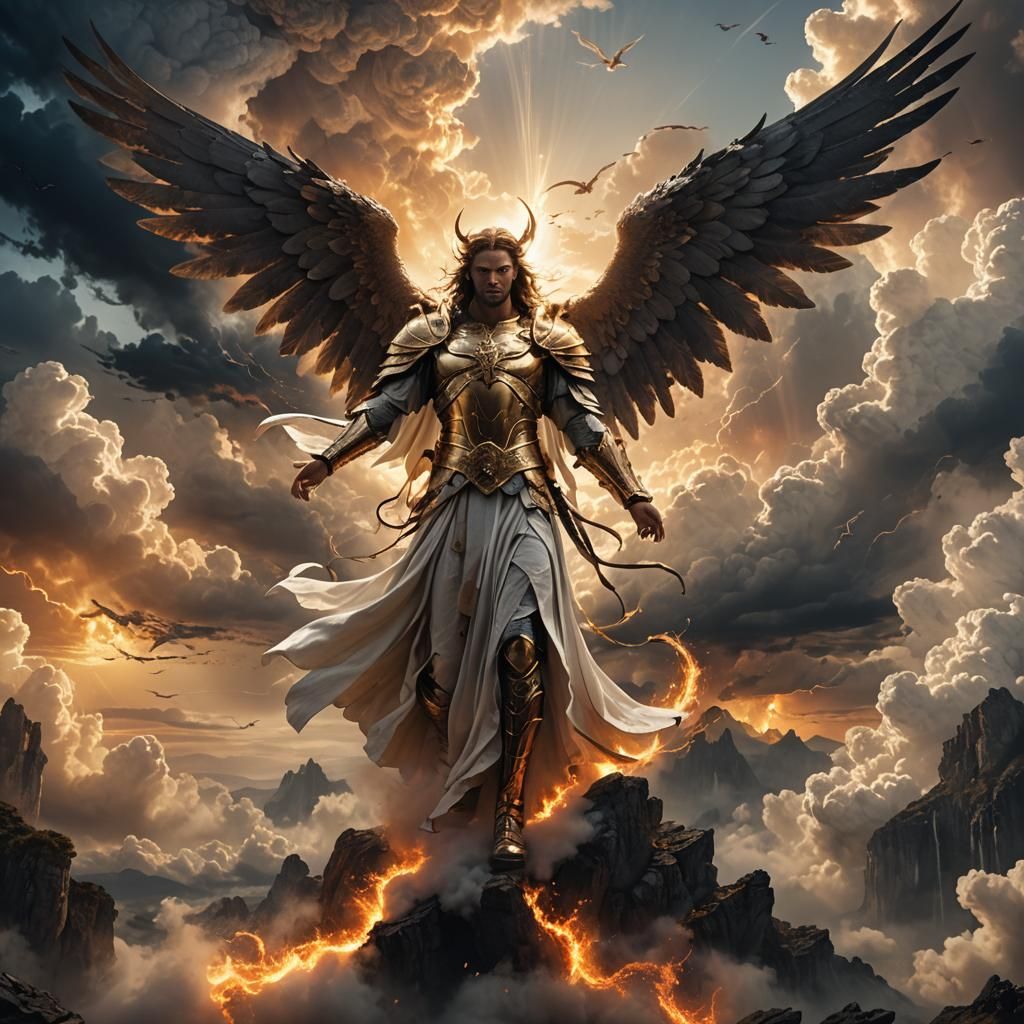 Heaven and Hell Split Composition in Digital Art