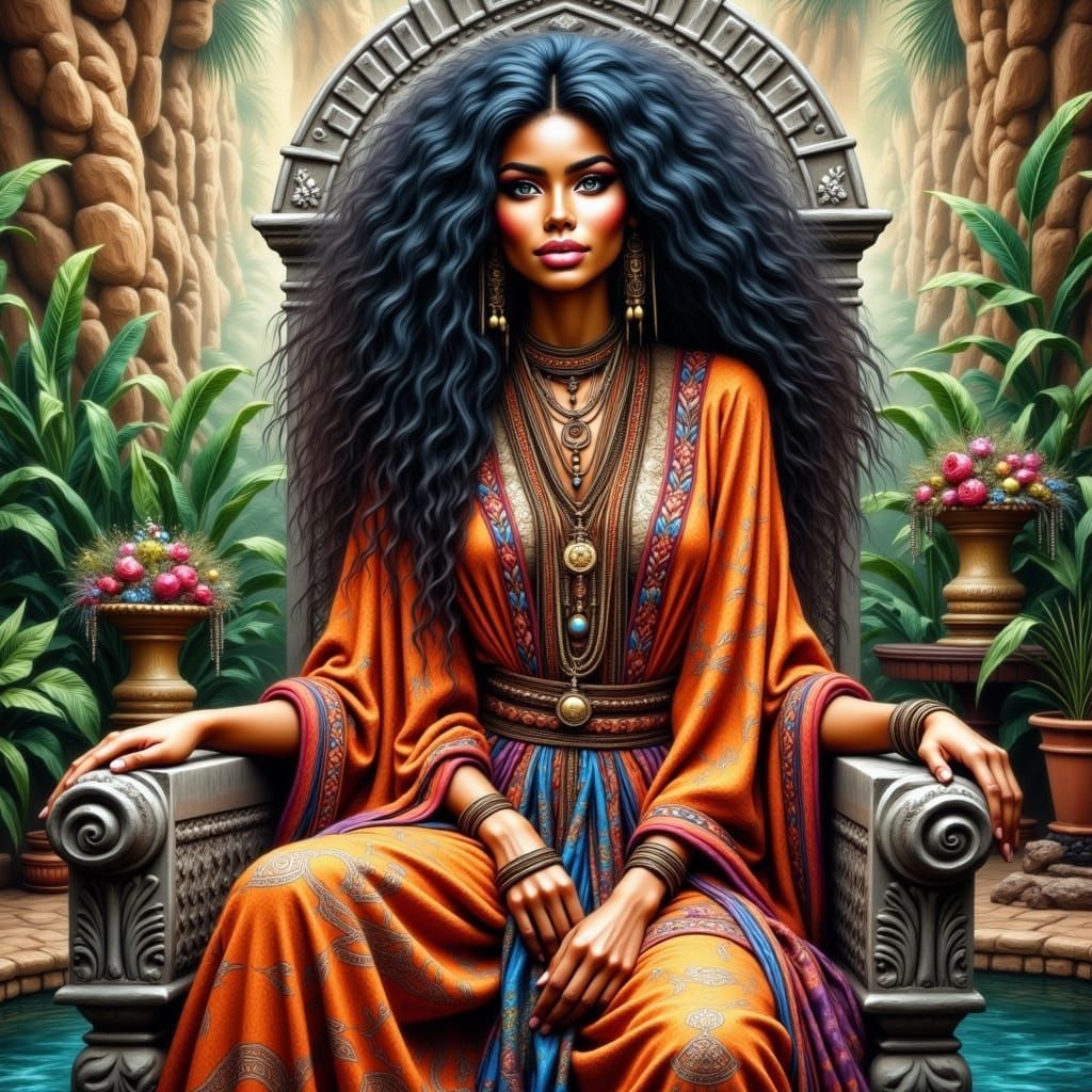 African Queen in Afrofuturist Splendor