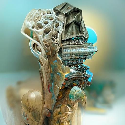 Opal Alien Sculpture Before Alien Temple