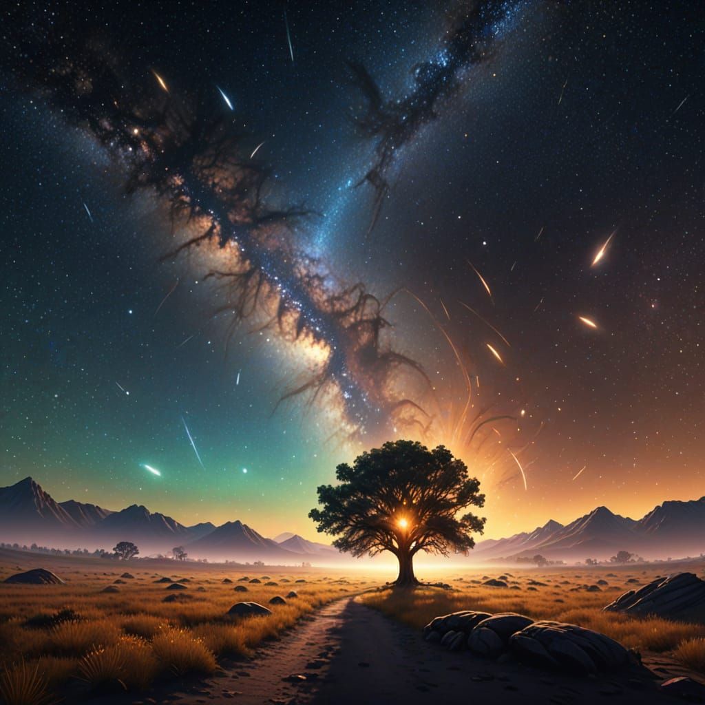 Milky Way Core and Zodiacal Light in Digital Art
