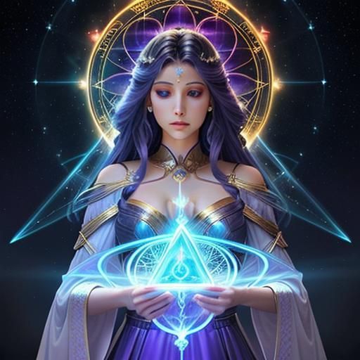 Mystical Angel of Elements in Detailed Matte Painting