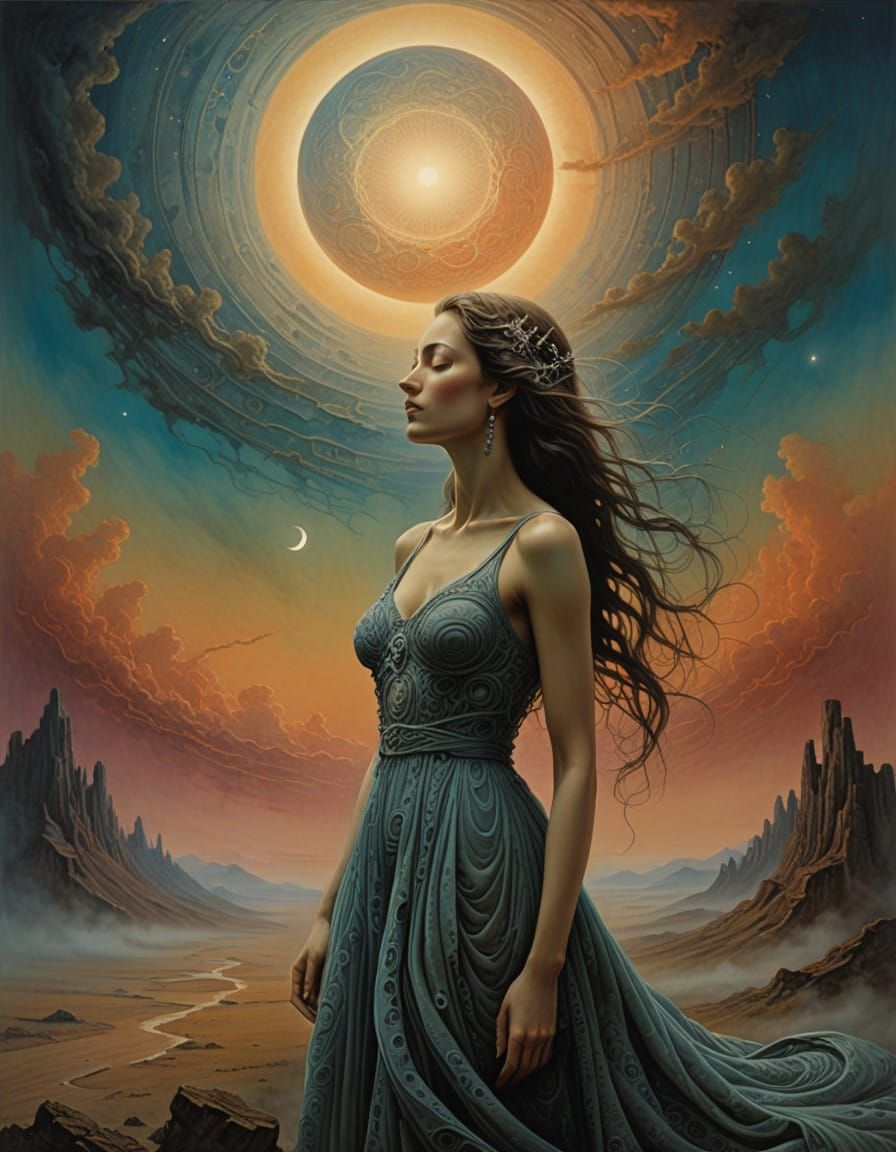 Floating Goddess in Celestial Splendor