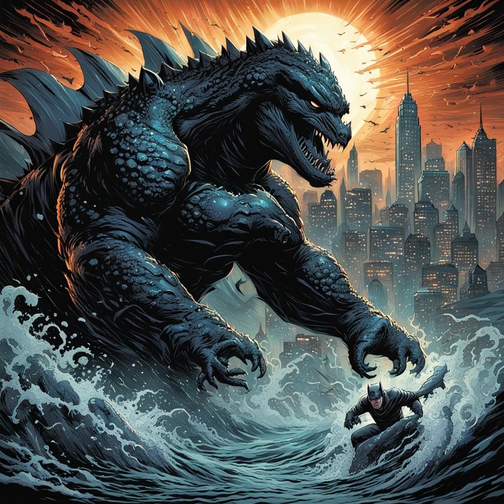 Godzilla vs Batman: Comic Book Showdown