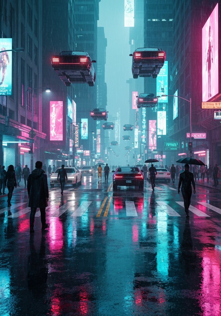 Blade Runner Style LA Street Scene 2049