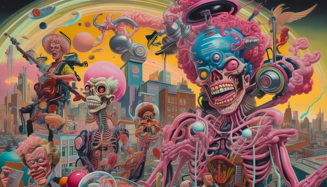 Surreal Changing Times in Mixed Media Style