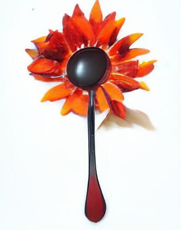 Dark Red Orange Sunflower Spoon Still Life