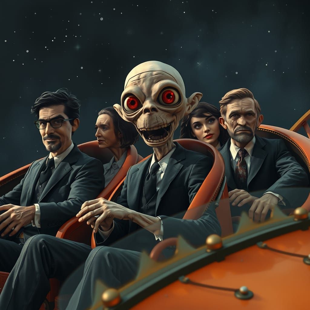 Clay Figure on Rollercoaster in Gammell-esque Style